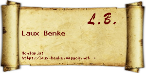 Laux Benke névjegykártya